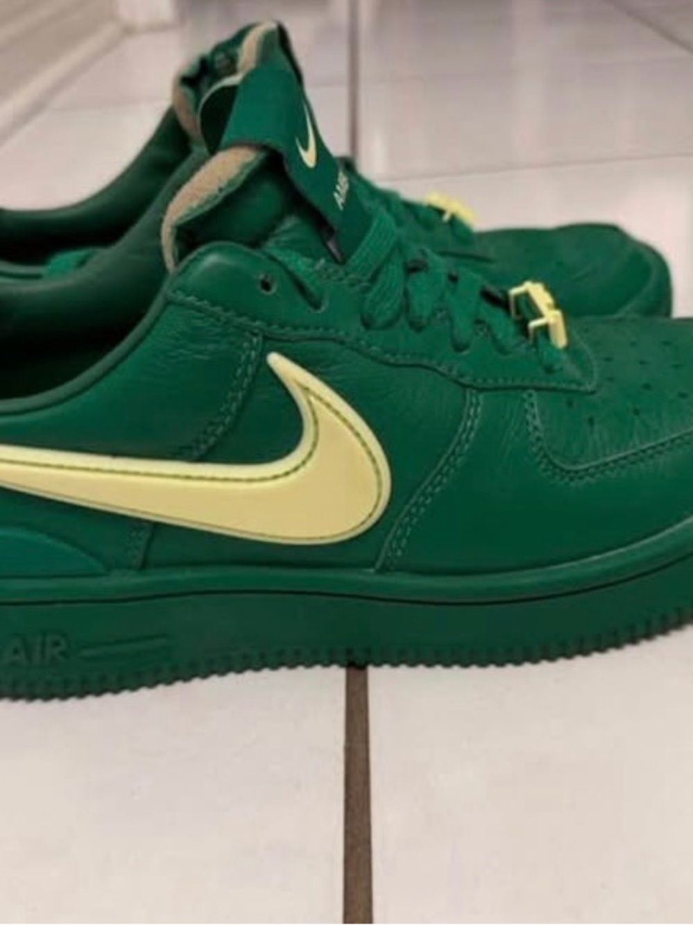 Nike x AmbushWomen’s size 7 (men’s 5.5) Green Low-Top Sneakers with Cream Swoosh